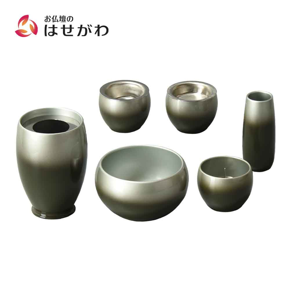 六具足 彩月 抹茶 | お仏壇のはせがわ公式通販