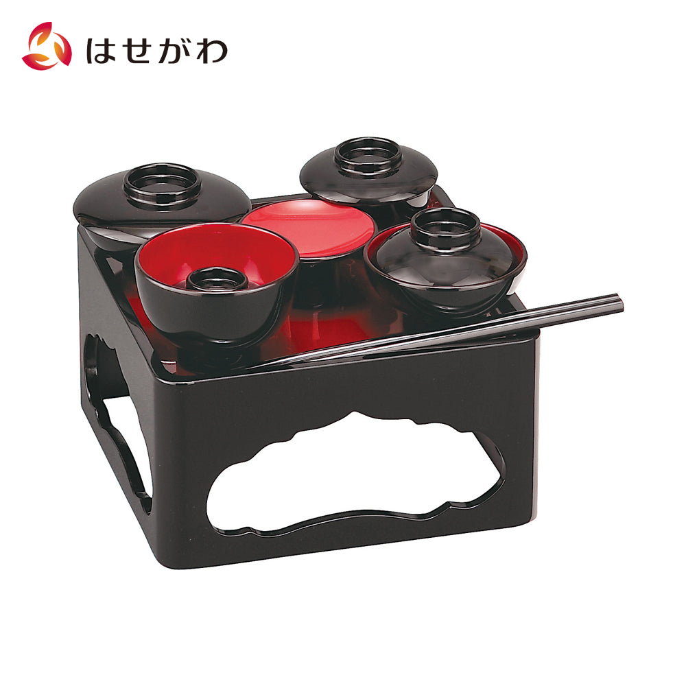 世伝仏膳 木製膳セット 黒（内朱） 7.0寸 | お仏壇のはせがわ公式通販