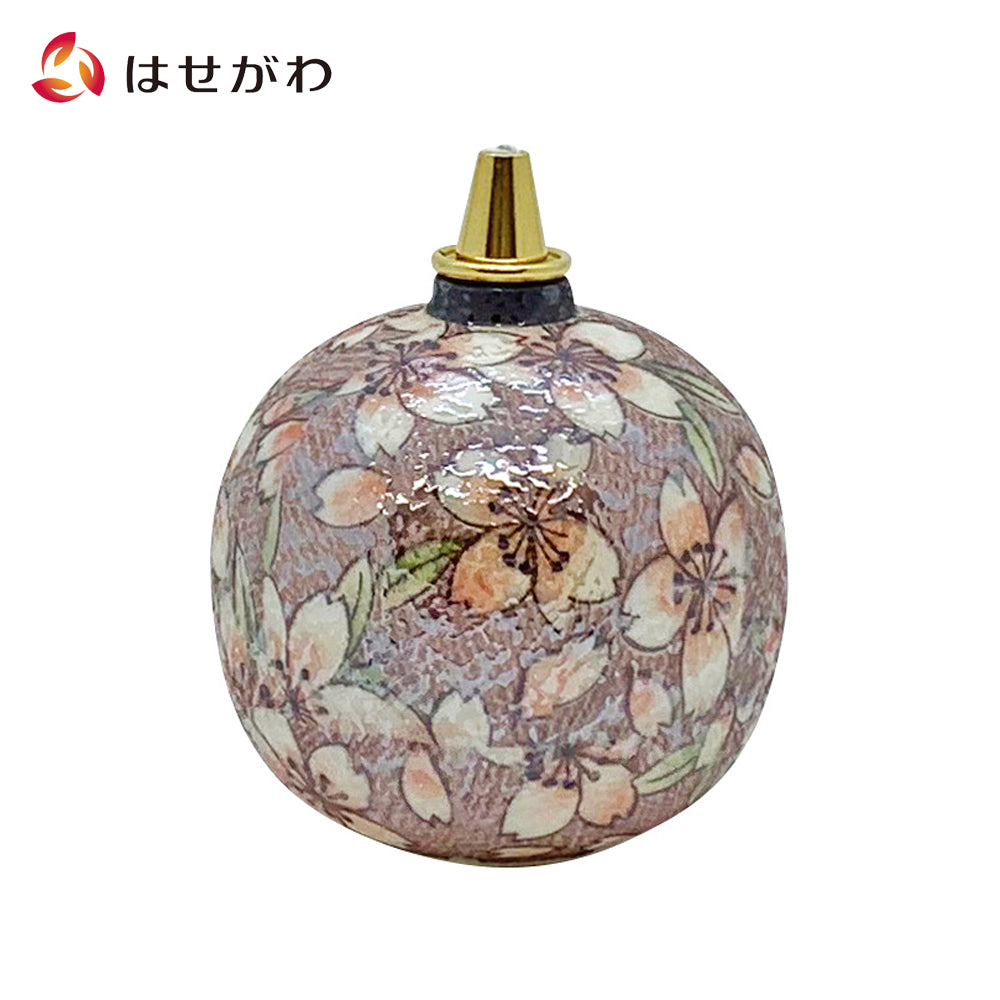 オイルランプの台瑠璃色に花模様 オイルランプの台瑠璃色に花模様 オイルランプの台瑠璃色に
