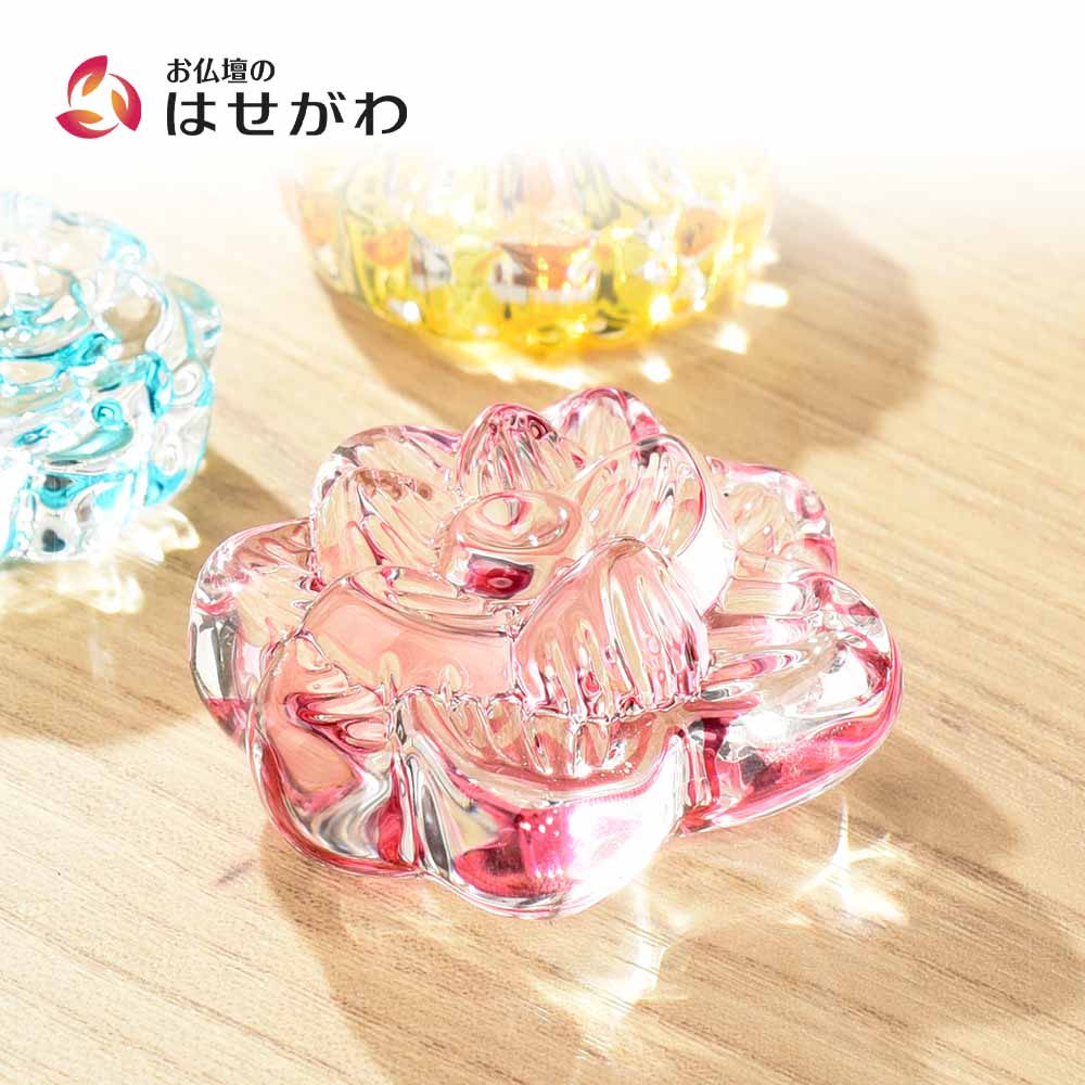 クリスタル お干菓子 睡蓮(ピンク) | お仏壇のはせがわ公式通販