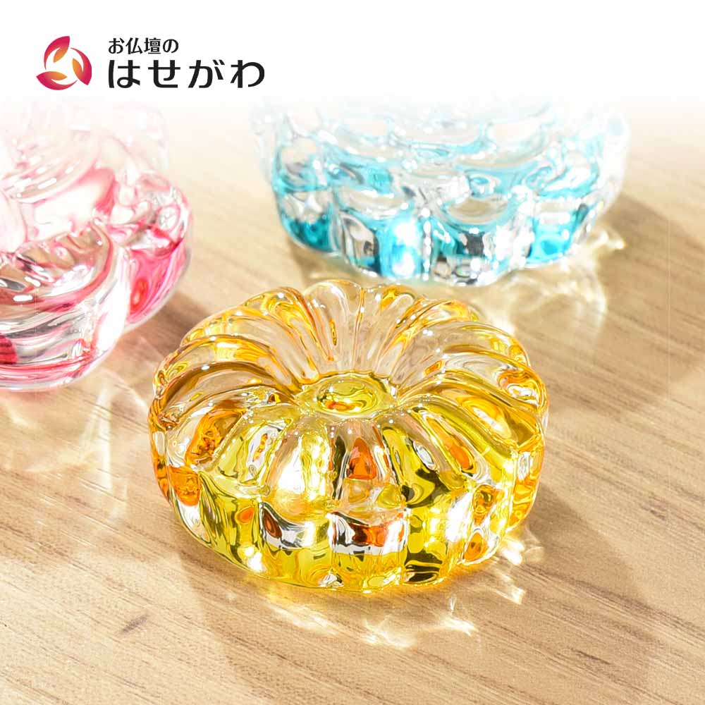 クリスタル お干菓子 菊(黄) | お仏壇のはせがわ公式通販