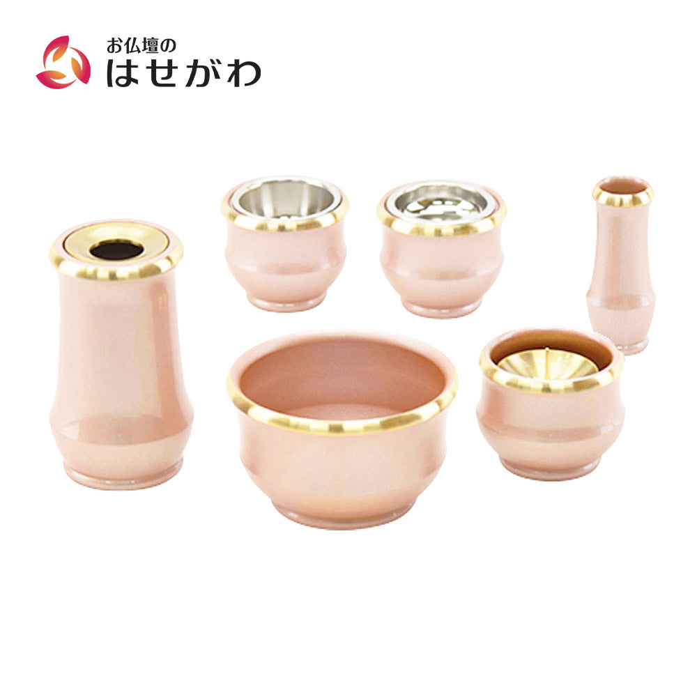 六具足 ルフラ パウダーローズ | お仏壇のはせがわ公式通販