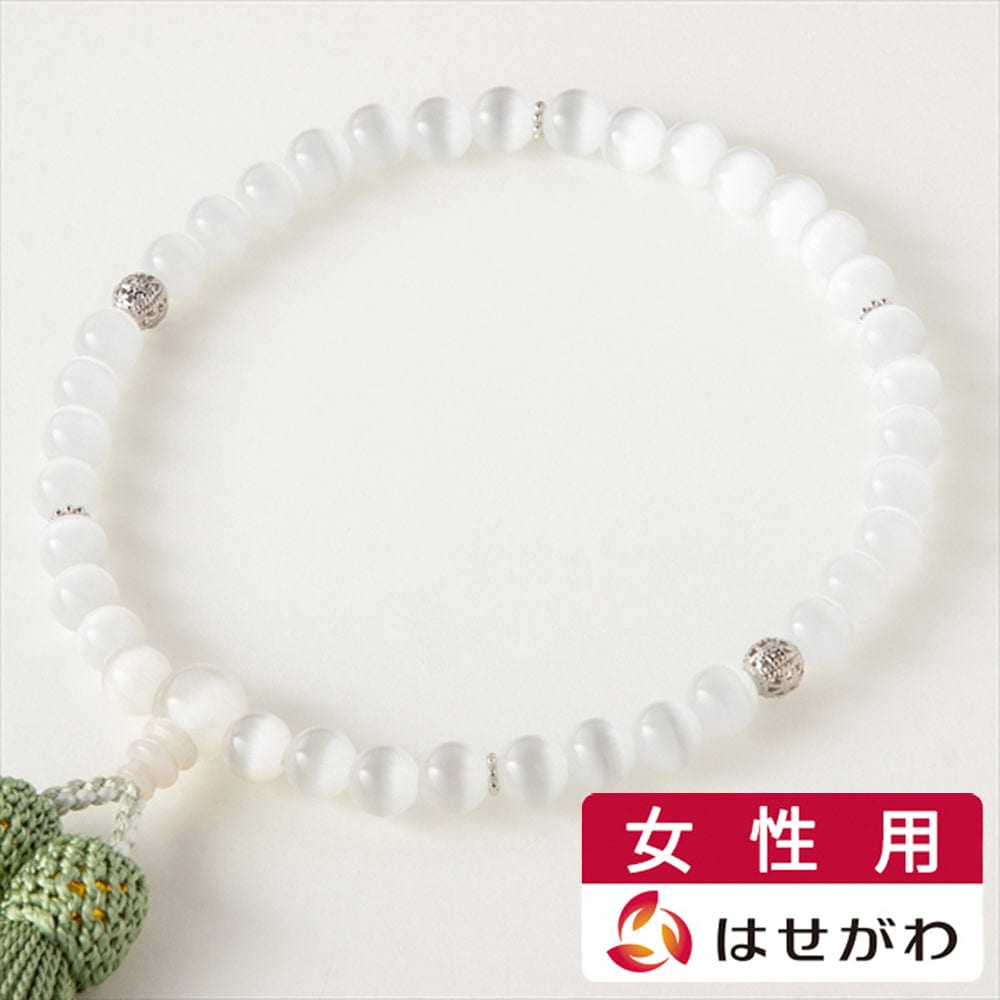 数珠 たまのお キャッツアイ 真鍮透かし 萌黄 | お仏壇のはせがわ公式通販