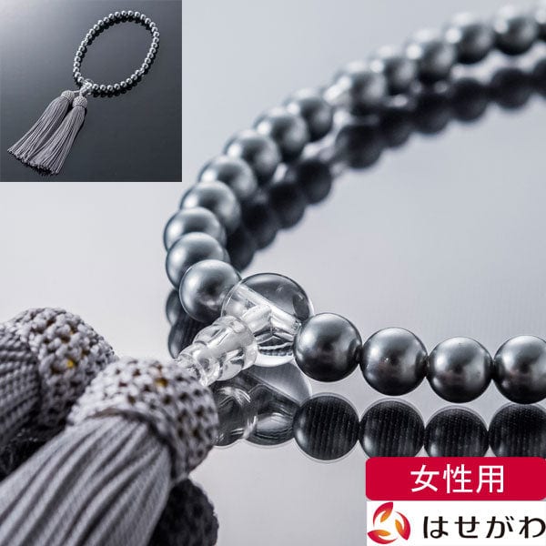 数珠 たまのお 貝パール 水晶仕立 グレー | お仏壇のはせがわ 数珠 たまのお 貝パール 水晶仕立 グレー | お仏壇のはせがわ