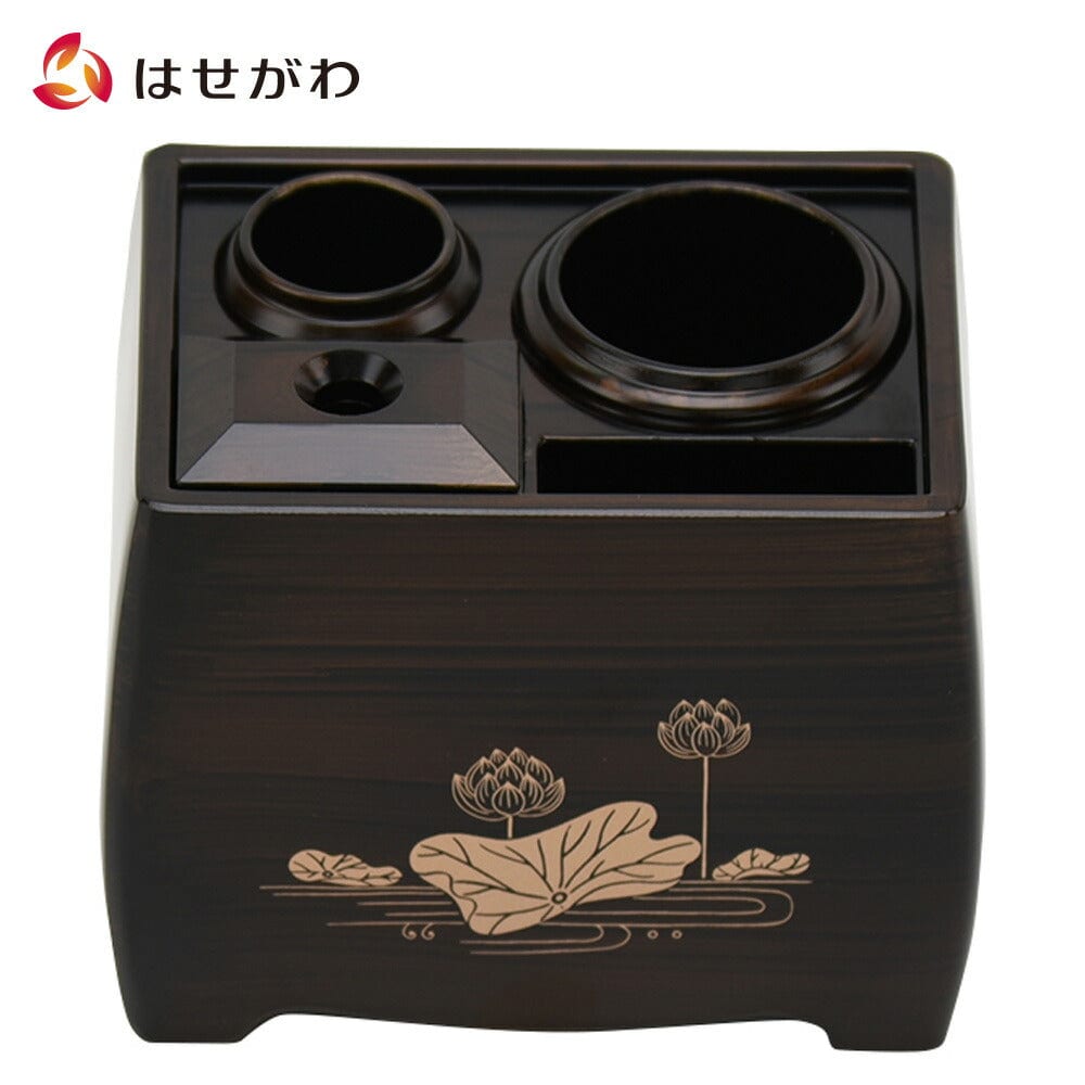 最終値下 未使用長期保管品 香炉 木目塗蓮入 仏壇 仏具 4726