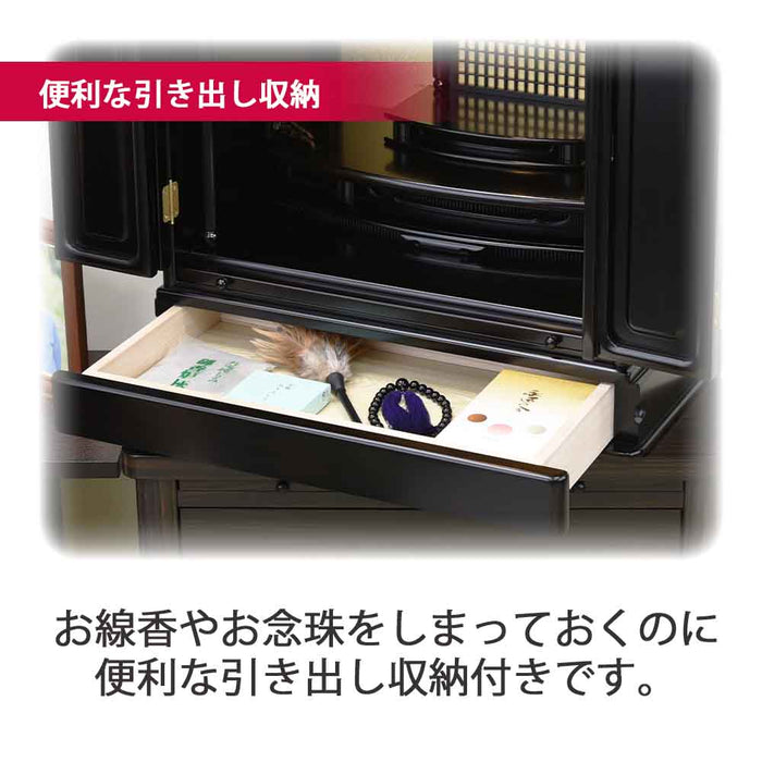 仏壇 古都 黒檀 高さ64cm 仏具セットB 特徴 6