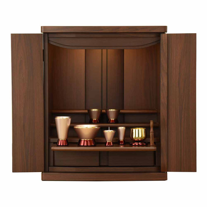 仏壇 アンサー ウォールナット調 H49cm カイラ具足・リンセット 特徴 14