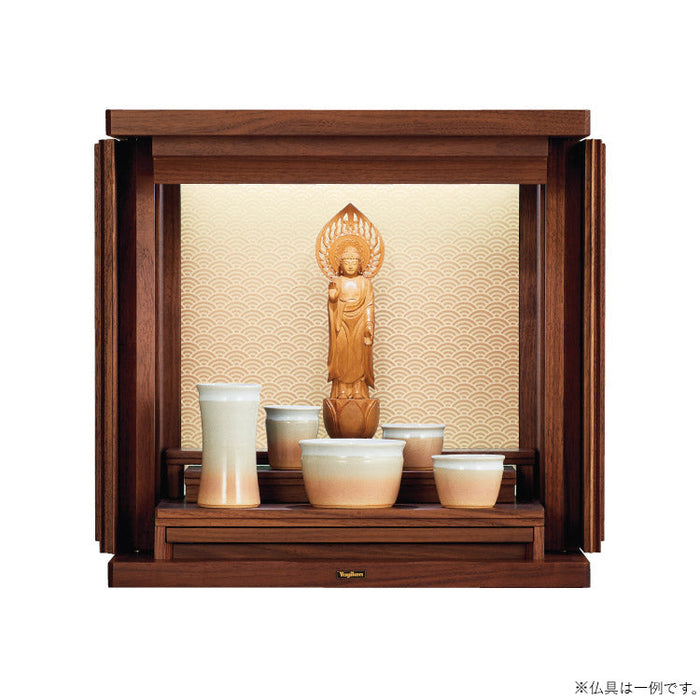 仏壇 ガラ ダーク 青海波 高さ40cm