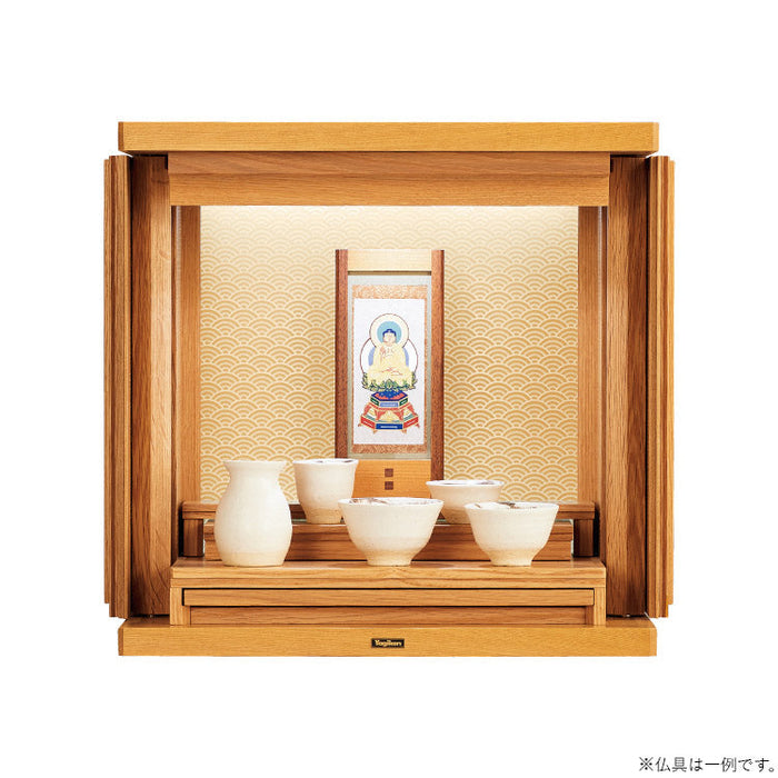 仏壇 ガラ ライト 青海波 高さ40cm