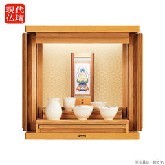 仏壇 ガラ ライト 青海波 高さ40cm