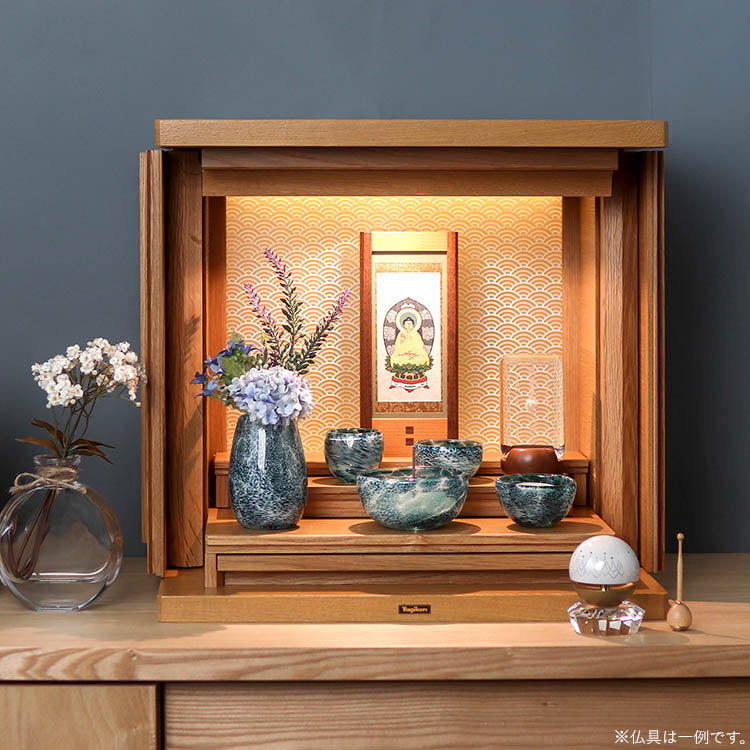 仏壇 ガラ ライト 青海波 高さ40cm | お仏壇のはせがわ公式通販