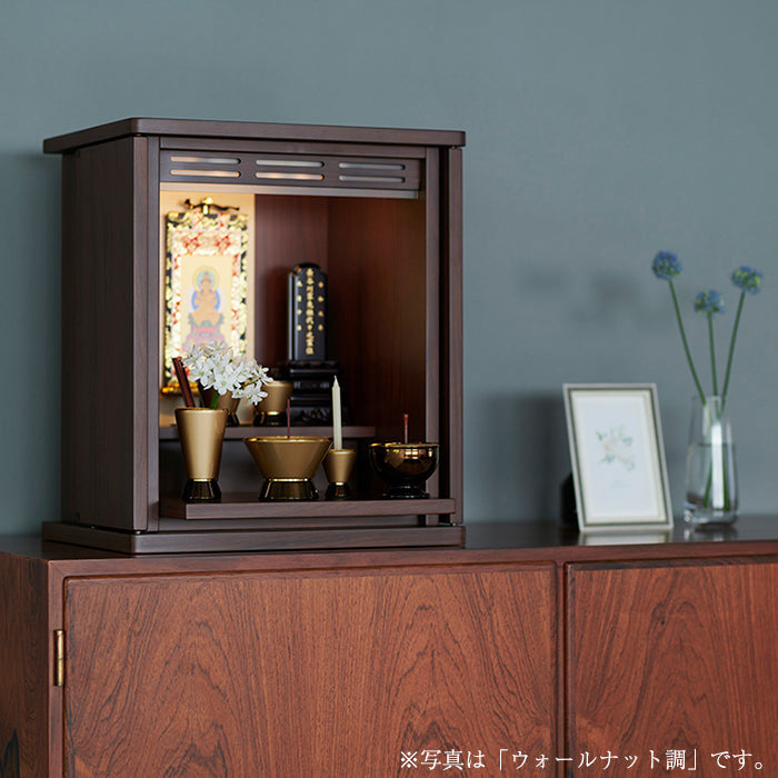 仏壇 【WEB限定】レクエールド ウォールナット調 H42cm 仏具セット 特徴 9