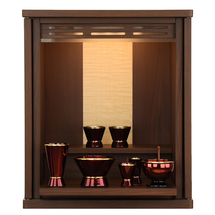 仏壇 【WEB限定】レクエールド ウォールナット調 H42cm 仏具セット 特徴 15