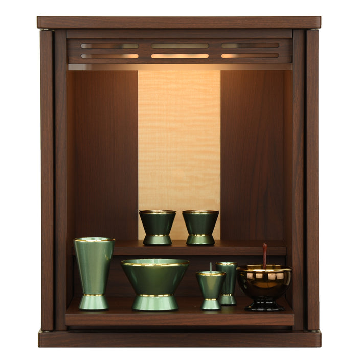 仏壇 【WEB限定】レクエールド ウォールナット調 H42cm 仏具セット 特徴 18