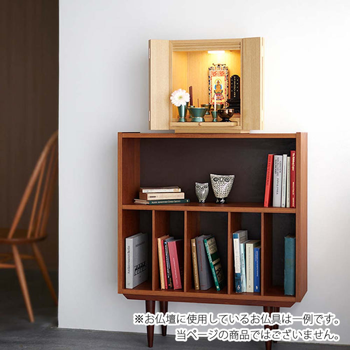 【WEB限定】仏壇 プレジール ライト色 高さ41cm 仏具6点（リュシー）＋チェリンセット