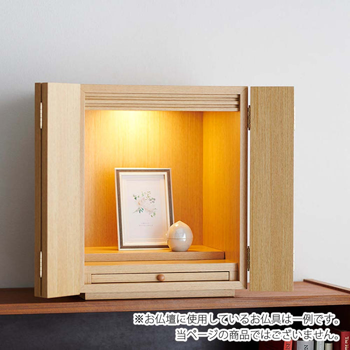 【WEB限定】仏壇 プレジール ライト色 高さ41cm 仏具6点（リュシー）＋チェリンセット