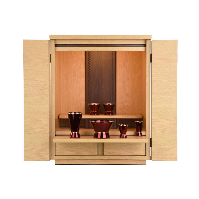 仏壇 リアン タモライト調 高さ48cm カイラ具足セット