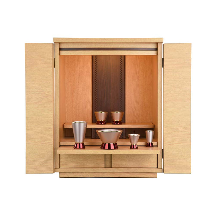 仏壇 リアン タモライト調 高さ48cm カイラ具足セット