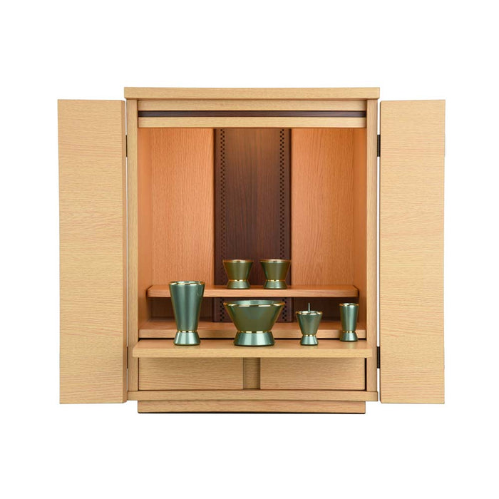 仏壇 リアン タモライト調 高さ48cm カイラ具足セット