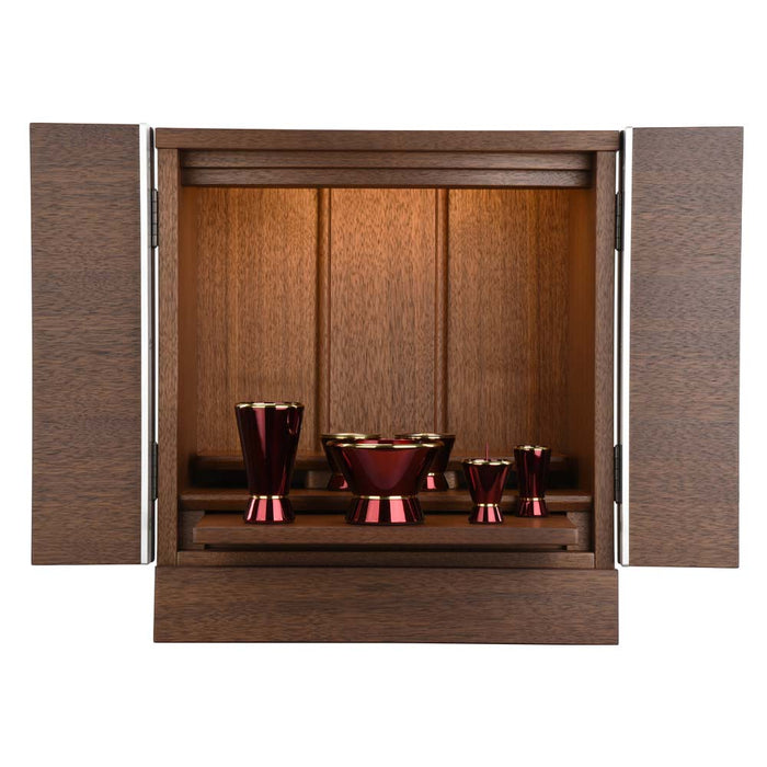 仏壇 シュシュⅢ ウォールナット 高さ40cm カイラ具足セット