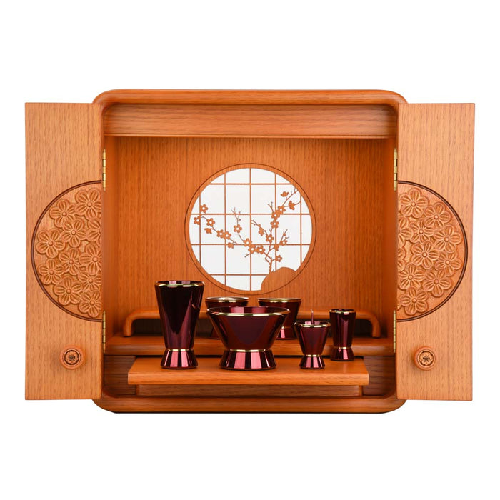 仏壇 花鞠2 (はなまり) ナラライト 高さ35cm カイラ具足セット