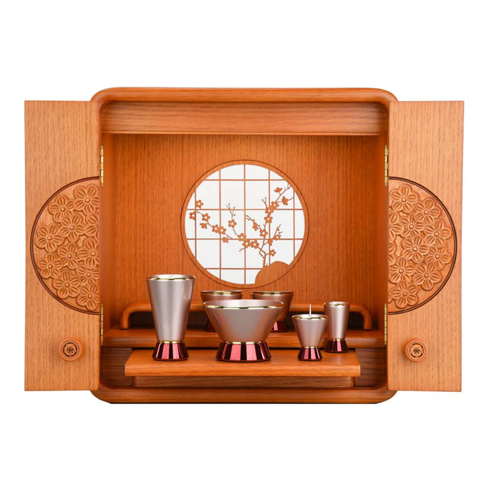 仏壇 花鞠2 (はなまり) ナラライト 高さ35cm カイラ具足セット