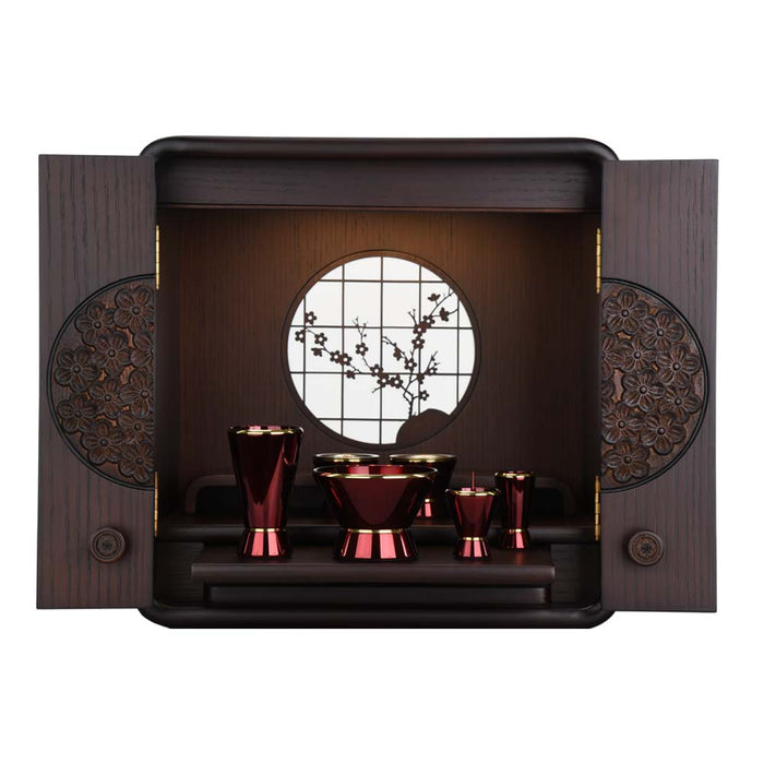 仏壇 花鞠2 (はなまり) ナラダーク 高さ35cm カイラ具足セット