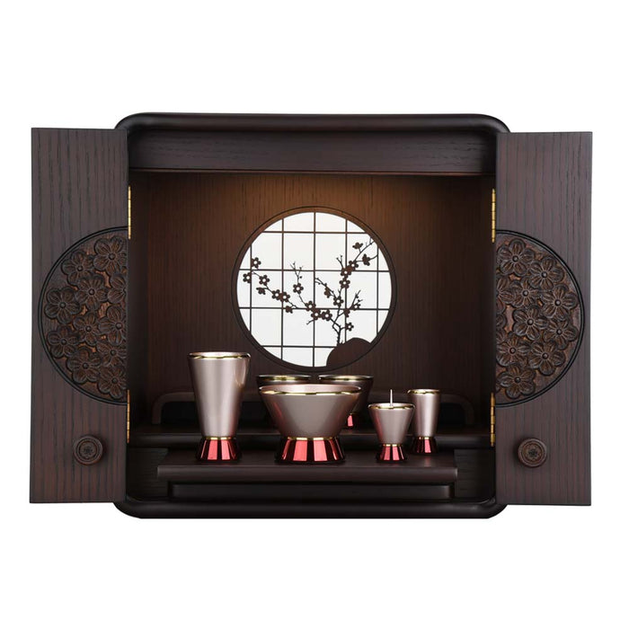 仏壇 花鞠2 (はなまり) ナラダーク 高さ35cm カイラ具足セット