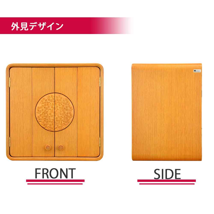 仏壇 花鞠Ⅱ (はなまり) ナラライト 高さ45cm 仏具セットC 特徴 5