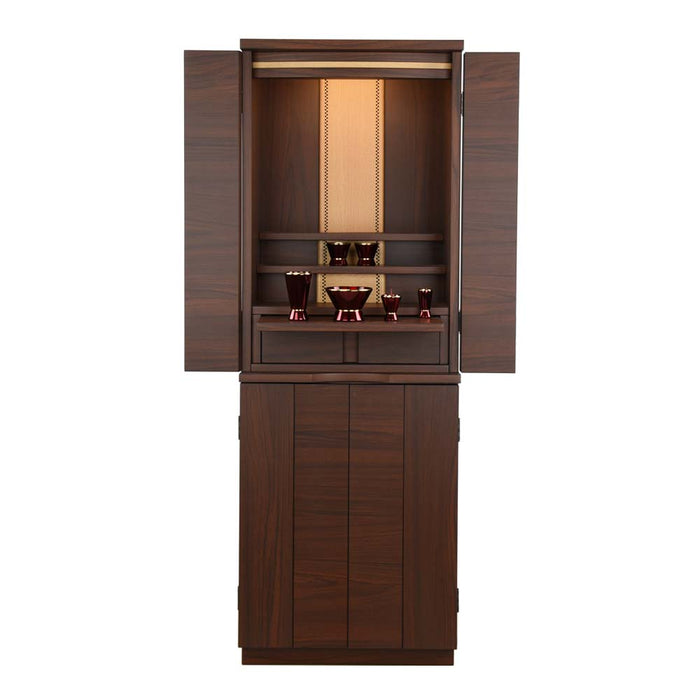 仏壇 リアン ウォールナット調 高さ120cm カイラ具足セット