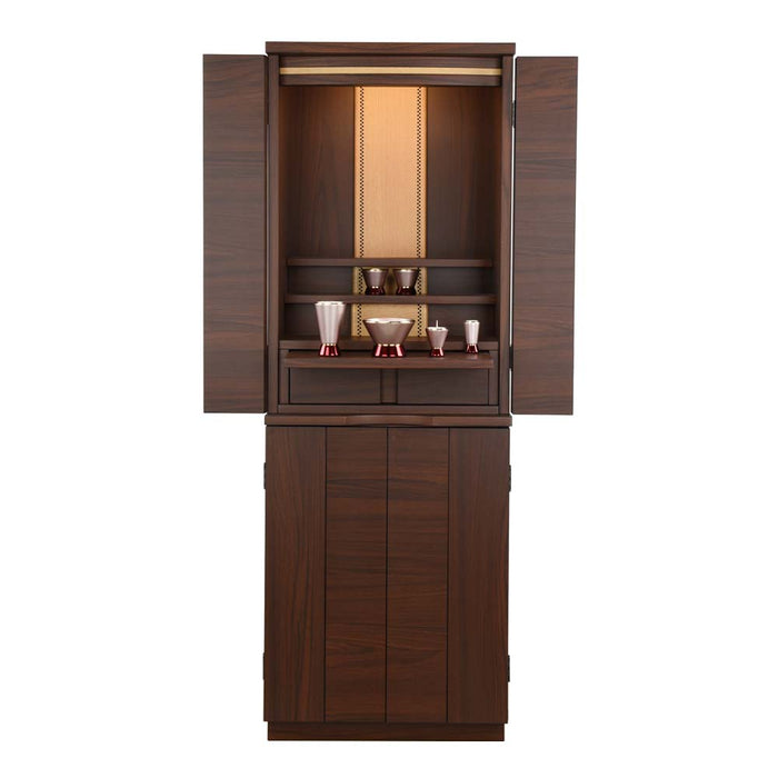 仏壇 リアン ウォールナット調 高さ120cm カイラ具足セット