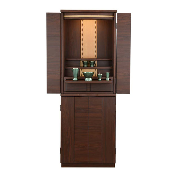 仏壇 リアン ウォールナット調 高さ120cm カイラ具足セット