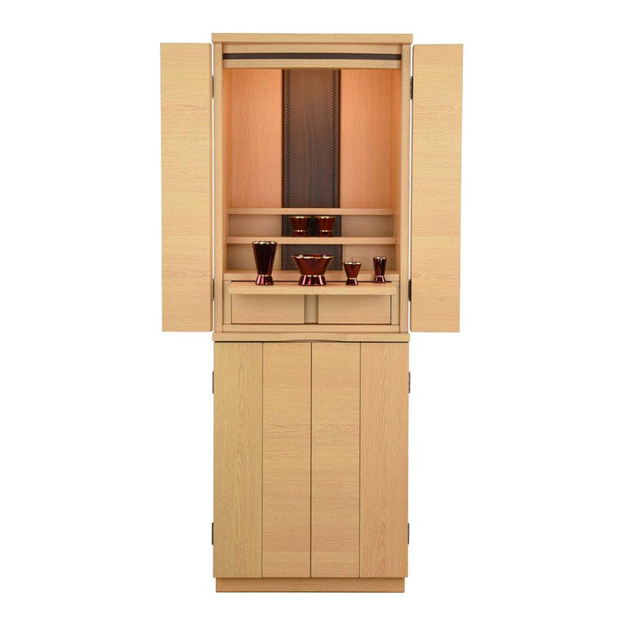 仏壇 リアン タモライト調 高さ120cm カイラ具足セット