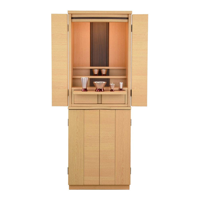 仏壇 リアン タモライト調 高さ120cm カイラ具足セット