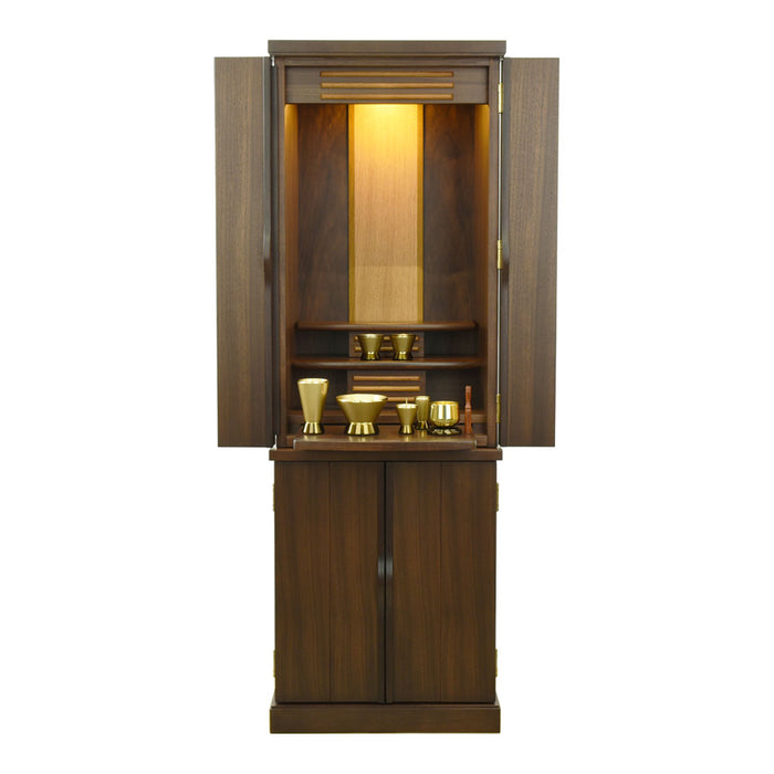 仏壇 願3 (ねがい) ウォールナット 高さ120cm カイラ具足・リンセット