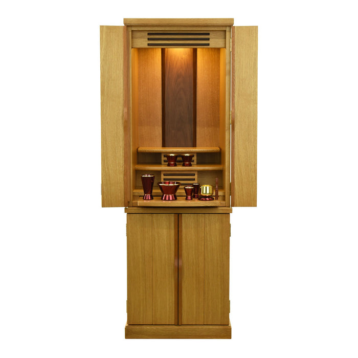 仏壇 願3 (ねがい) ナチュラル 高さ120cm カイラ具足・リンセット