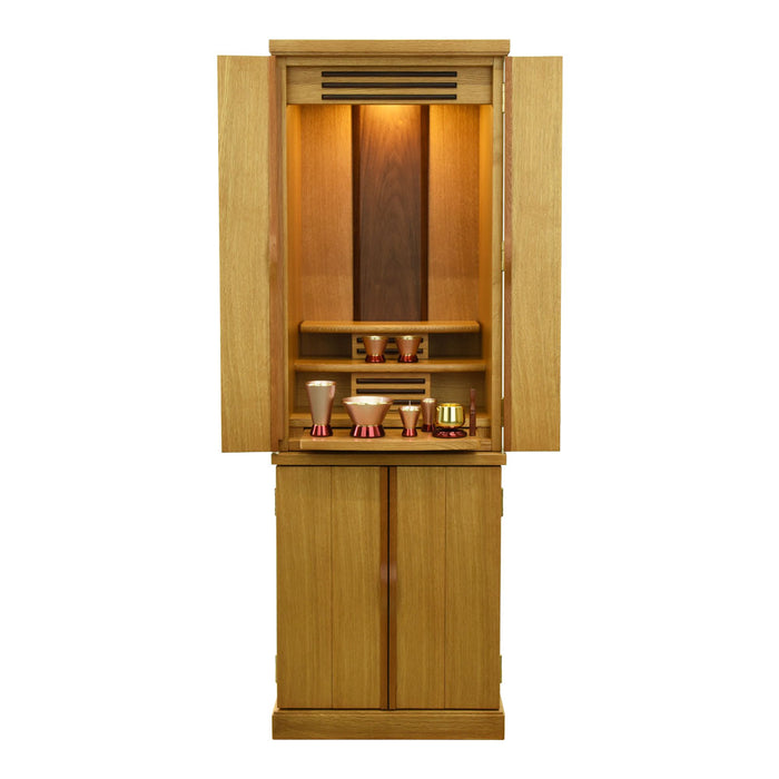 仏壇 願3 (ねがい) ナチュラル 高さ120cm カイラ具足・リンセット