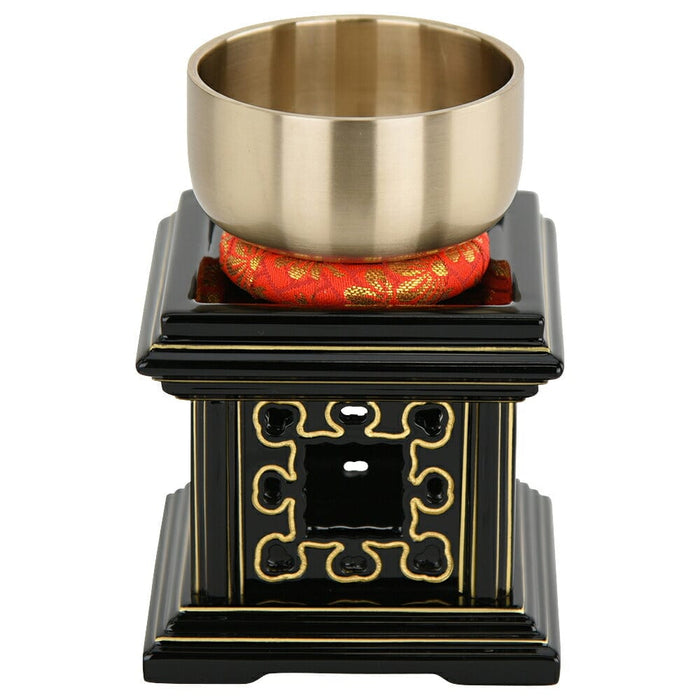 仏具 リン台 木質 八ﾂ猪目 黒 面粉 3.0 特徴 2
