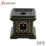 仏具 リン台 木質 八ﾂ猪目 黒 面粉 3.0 特徴 1