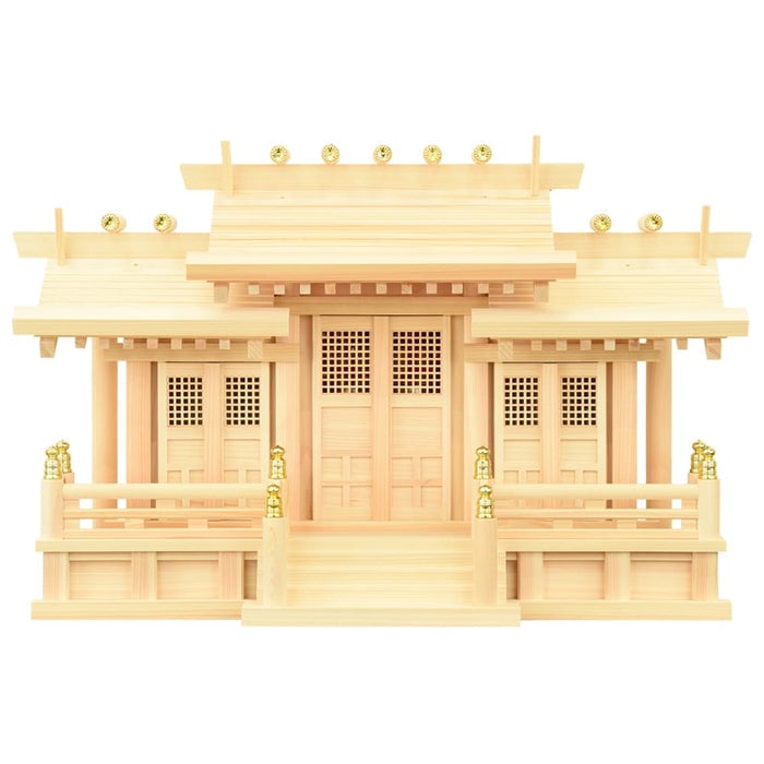 神棚 神具セット 格子付三社 みす付