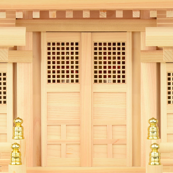 神棚 神具セット 格子付三社 みす付