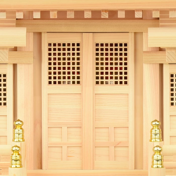 神棚 神具セット 格子付三社 みす付