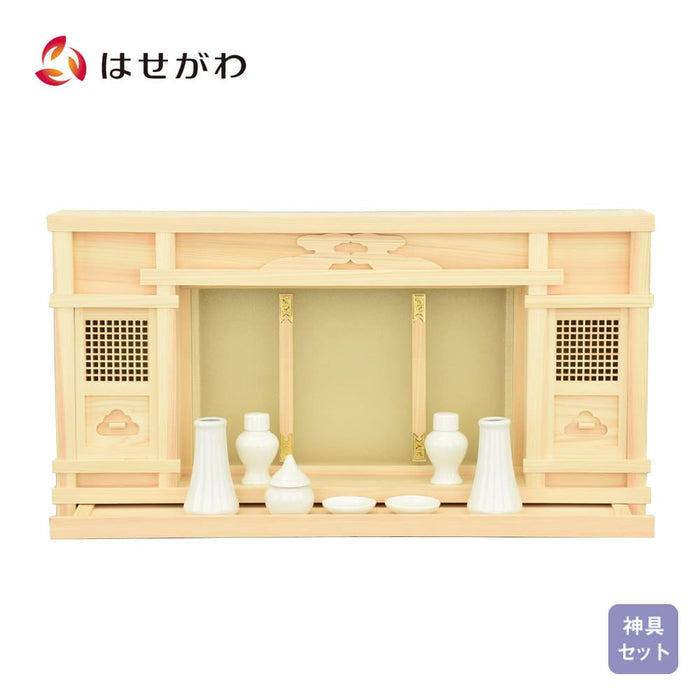 神棚・神具 神殿 平箱宮 正面透かし 20号 神具セット 特徴 1