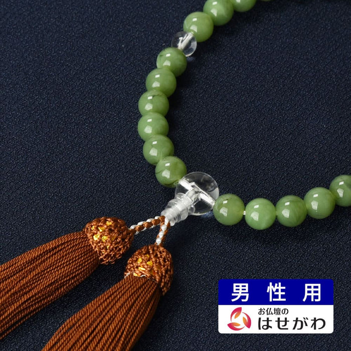 数珠 クモヒスイ 27玉 茶 箱入