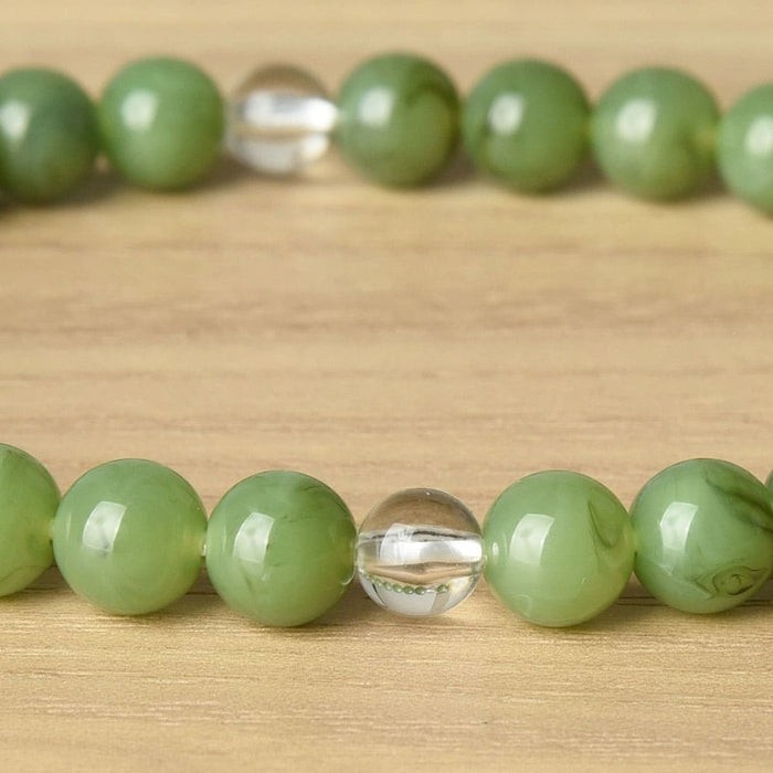 数珠 クモヒスイ 27玉 茶 箱入