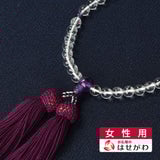 数珠 たまのお 水晶7mm 紫水晶仕立 正絹頭付