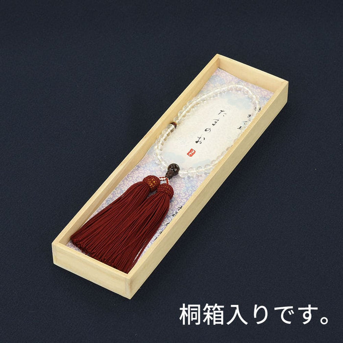 数珠 たまのお 水晶7mm ガーネット仕立 正絹頭付