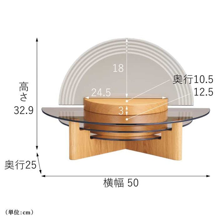 現代仏具 クリスタルステージ ミニ ナラ 高さ33cm 特徴 2