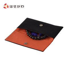 数珠袋 新名物裂 蓋付念珠入れ 黒地黒 宗薫緞子紋Ⅱ