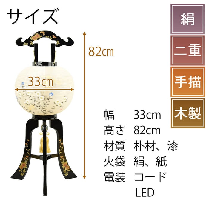 行灯 二重 本金蒔絵 11号 会津塗